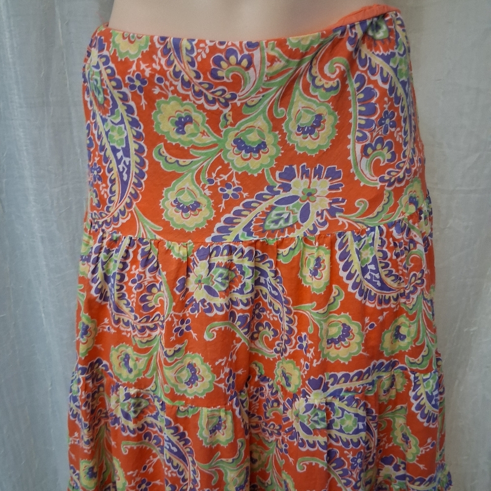 LAUREN RALPH women Size XS Paisley Print Maxi Skirt - Multicolor - Picture 5 of 13